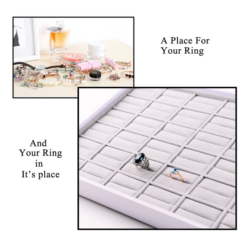 Oirlv 36 Slot Ring Storage Tray Showcase Jewelry Display Organizer - Image 2
